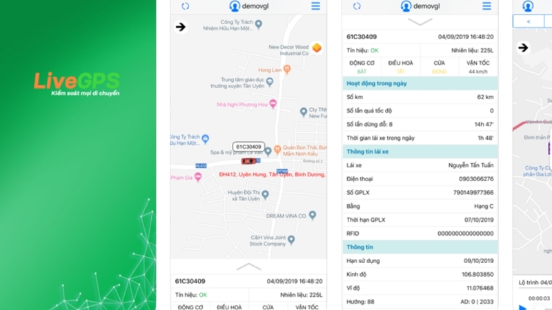 App được cung cấp bởi VietGlobal nên tài xế cần lắp đặt định vị của đơn vị