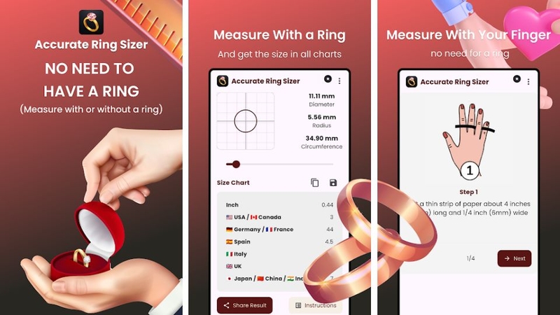 app đo size nhẫn 9