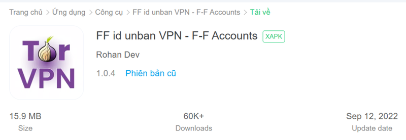 Tải về tệp tin .XAPK của ứng dụng FF id unban VPN