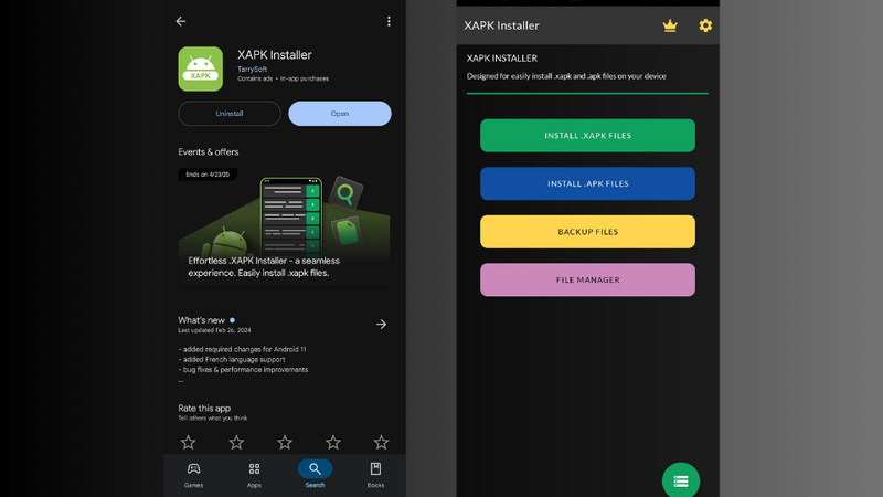 Cài đặt ứng dụng hỗ trợ cài đặt tệp tin .XAPK trên Google Play
