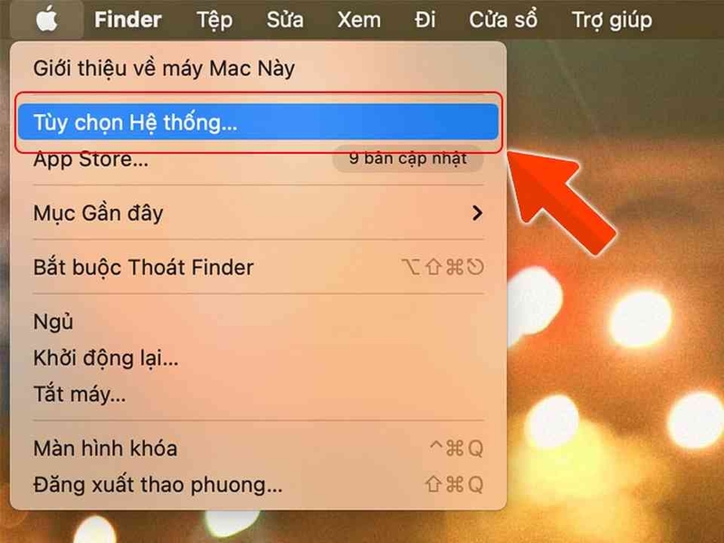 Truy cập vào Tùy chọn Hệ thống trên máy Mac