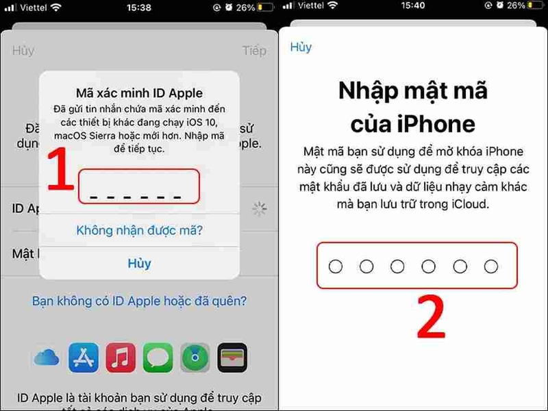Nhập Mã xác minh ID Apple&nbsp;được gửi đến email
