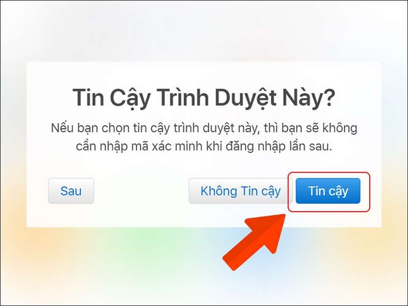 Đánh dấu vào thông báo xác thực