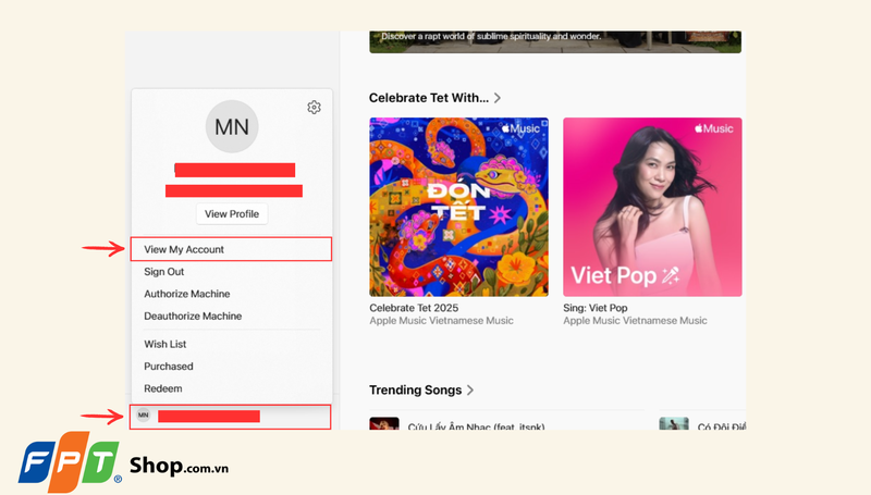 chọn View My Account