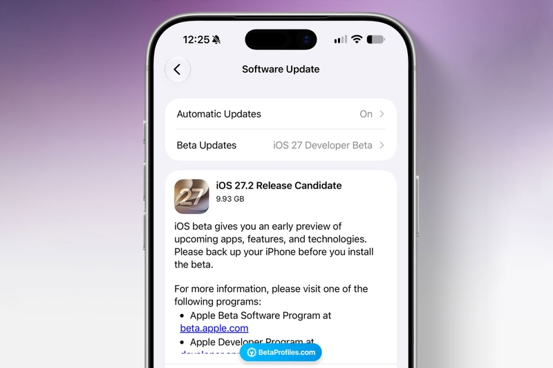 iOS 27.2 RC hiện đã có thể tải về trên iPhone, Apple khuyến nghị sao lưu dữ liệu trước khi cài đặt.