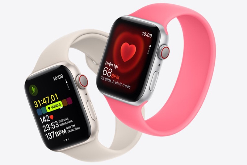 Apple Watch SE 2 GPS 44mm viền nhôm dây cao su 9