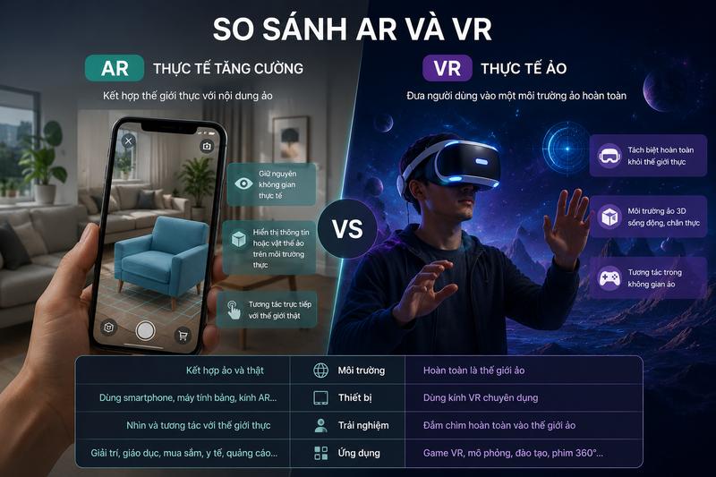 AR khác VR như thế nào?