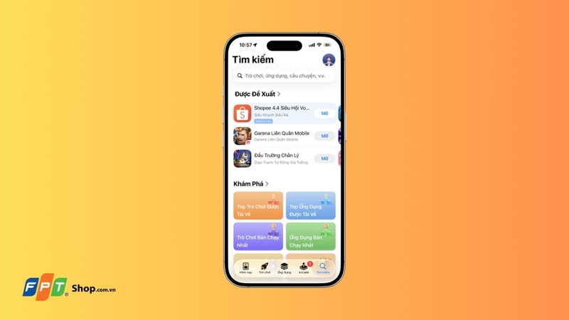 Mở ứng dụng App Store