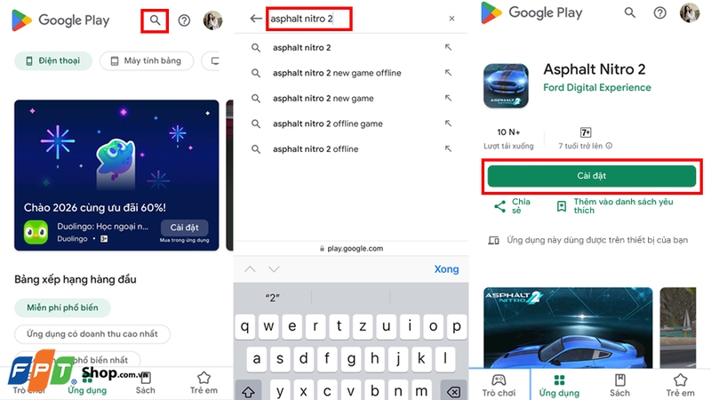 Các bước tải xuống game trên Android