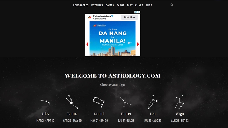 Chọn mục Tarot trên thanh menu chính