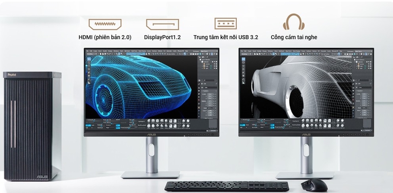 Màn hình Đồ họa Asus ProArt PA248QFV - Cổng kết nối đáp ứng nhu cầu làm việc đa thiết bị
