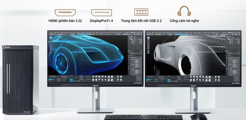 Màn hình Đồ họa Asus ProArt PA278QGV - Hệ thống cổng kết nối hỗ trợ làm việc đa thiết bị