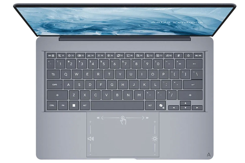 Khu vực bàn phím được bố trí rộng rãi, đi kèm touchpad kích thước lớn.