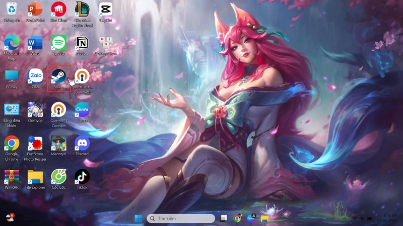 Mở phần mềm Steam