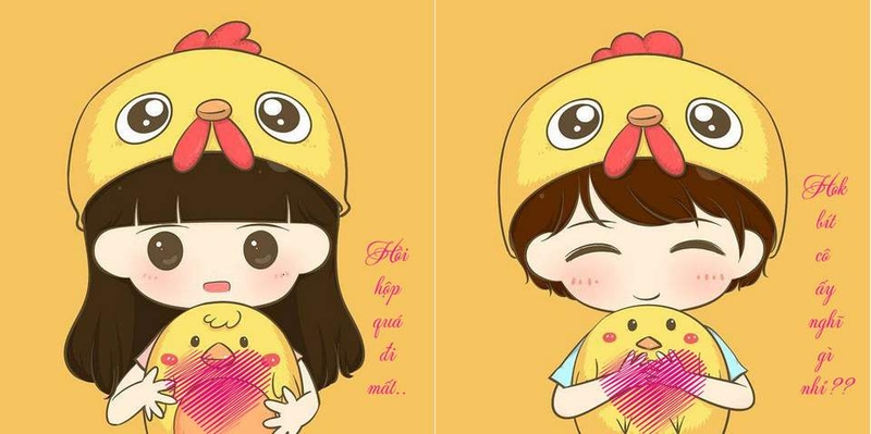 Avatar cặp đôi với hai hình ảnh siêu dễ thương
