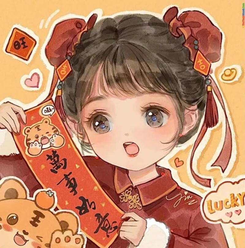 Đổi mới avatar tết nữ cực cute