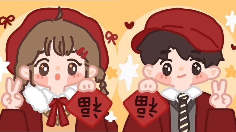 Tràn ngập sắc xuân cùng avatar tết đôi