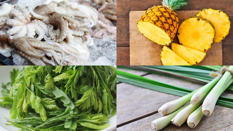 bạch tuộc nhúng lá me 1