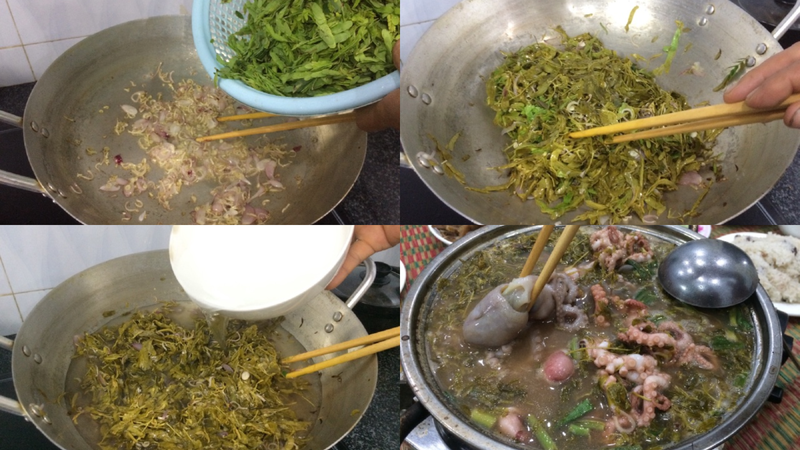 bạch tuộc nhúng lá me 4