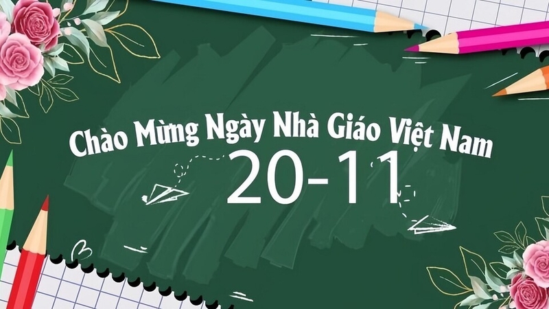 Mẫu background 20/11 tạo không khí phấn khởi