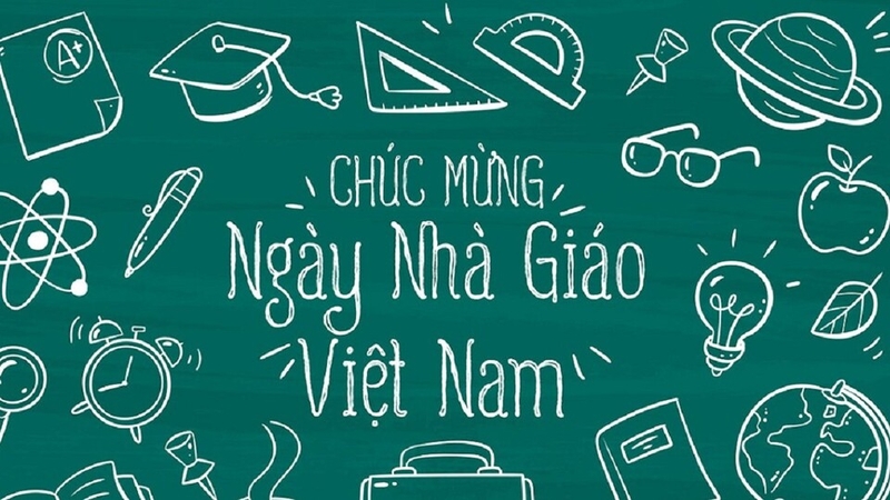 Mẫu background 20/11 vơi nét bút phấn đơn giản