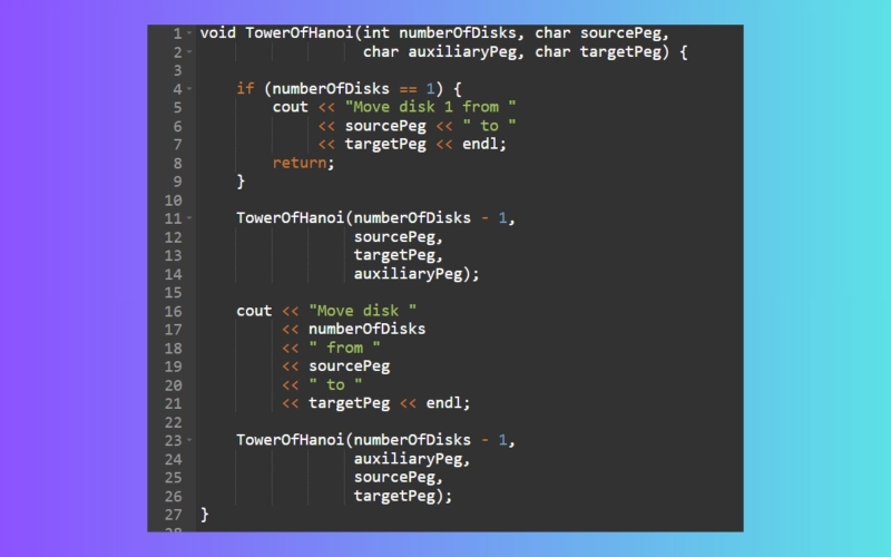 Giải bài toán tháp Hà Nội bằng C++