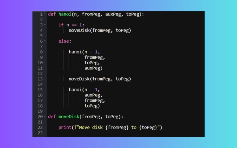 Giải bài toán tháp Hà Nội bằng Python