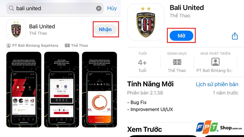 Nhấn nút "Nhận" để tải xuống
