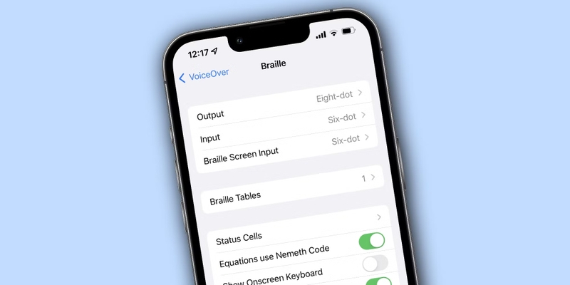Tính năng nhập liệu Braille trực tiếp VoiceOver (iOS)