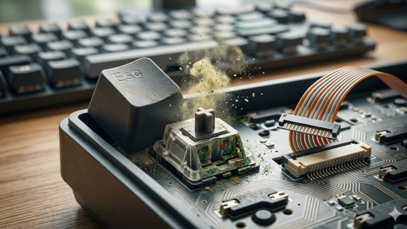Bụi bẩn tích tụ bên trong switch