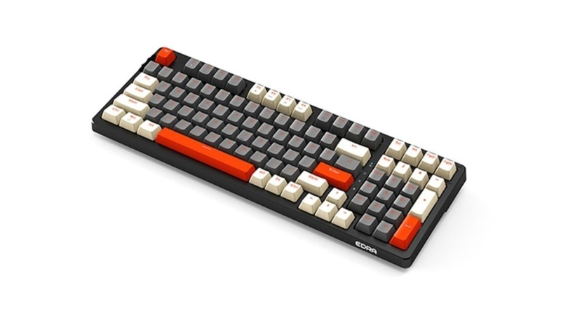 Bàn phím cơ không dây EDRA EK398L Beta xám trắng Red Switch