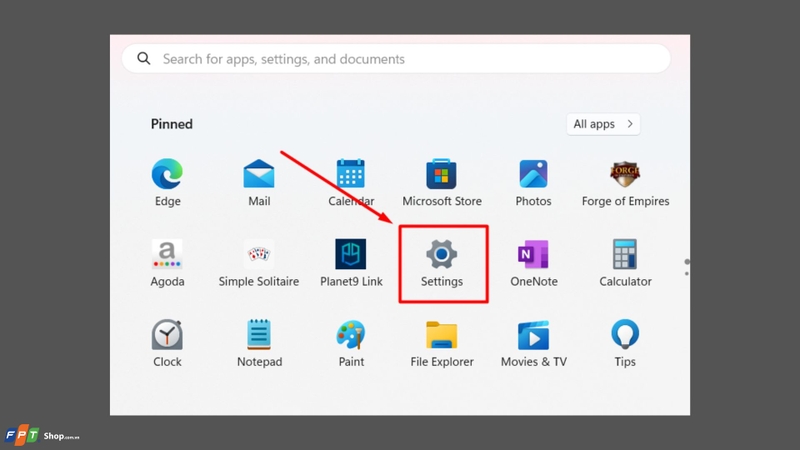 Nhấn tổ hợp phím Windows + I để mở cửa sổ Settings