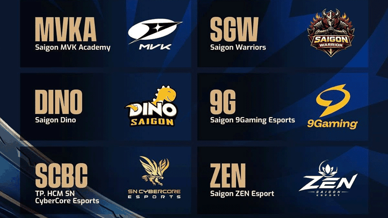 6 đội tuyển tham gia VCS Mùa Hè 2026