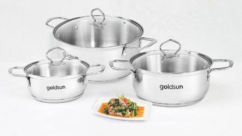 Bộ 3 nồi inox 3 đáy Goldsun GPS-1700