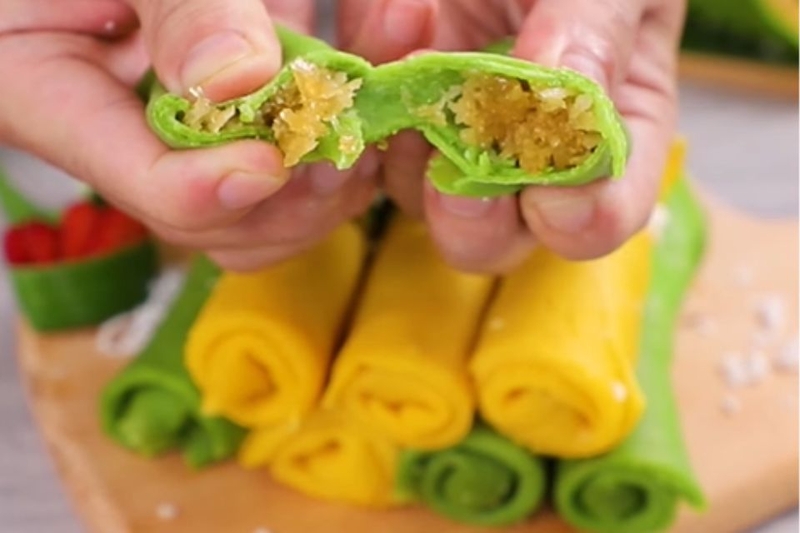 Thành phẩm bánh crepe dừa