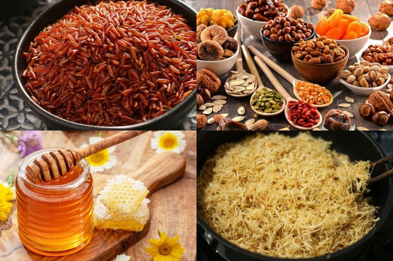nguyên liệu bánh gạo lứt ngũ cốc chà bông