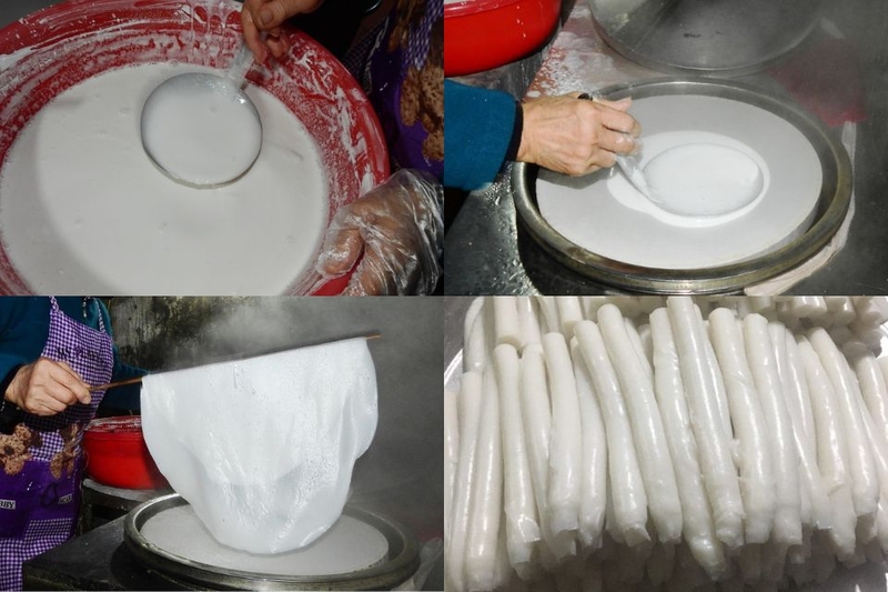 Tráng và cuộn bánh