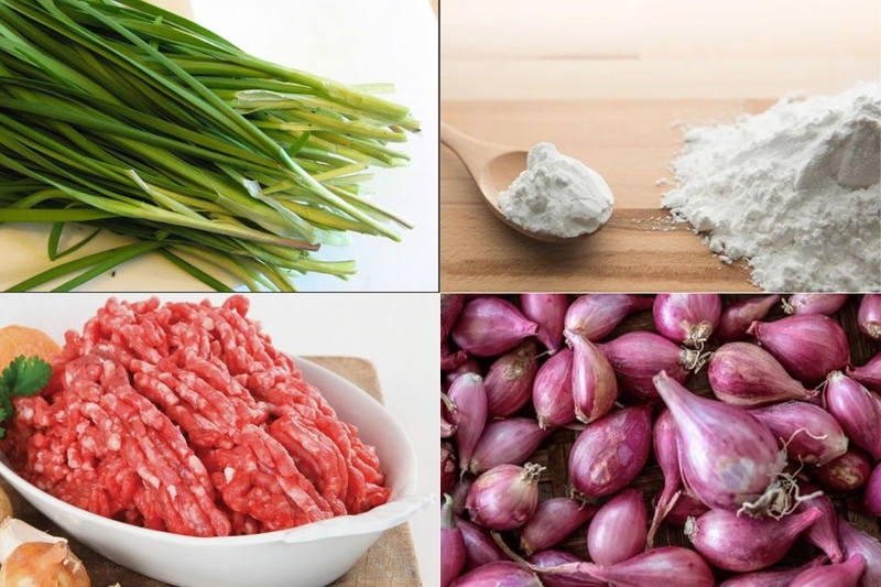 Chuẩn bị nguyên liệu cho món bánh chiên hành giòn thơm