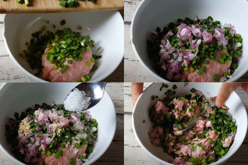 Trộn nhân bánh