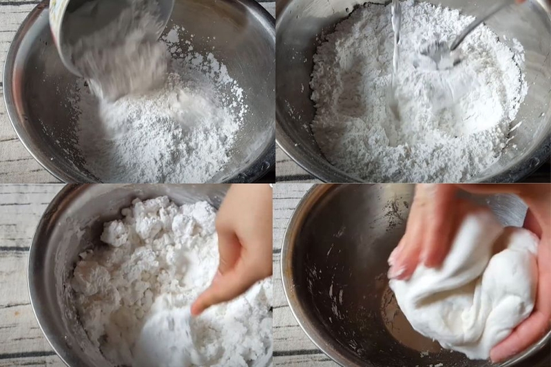 Trộn bột bánh