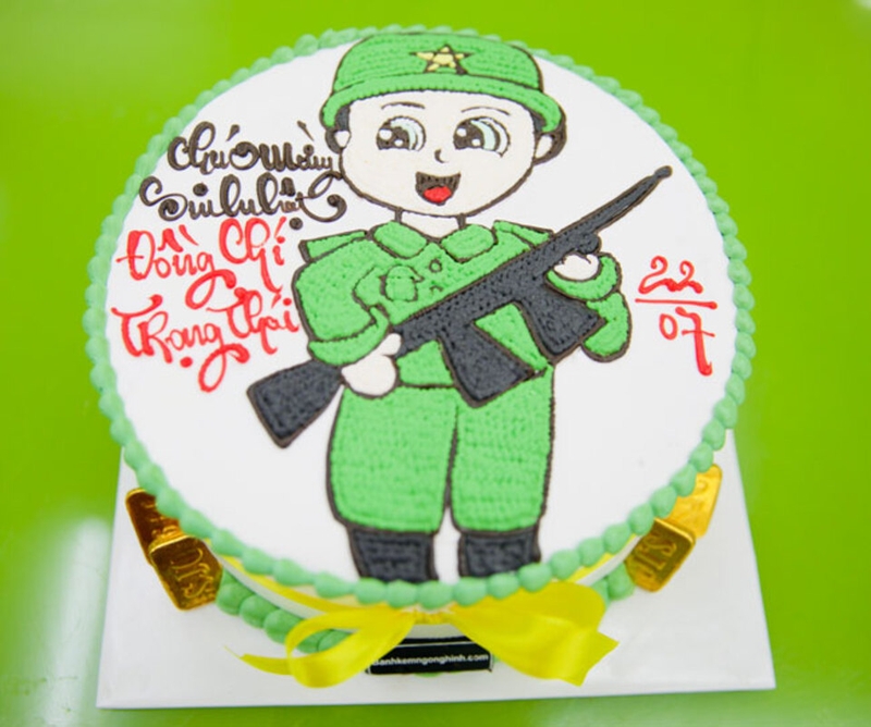 Bánh chibi chú bộ đội đa phong cách