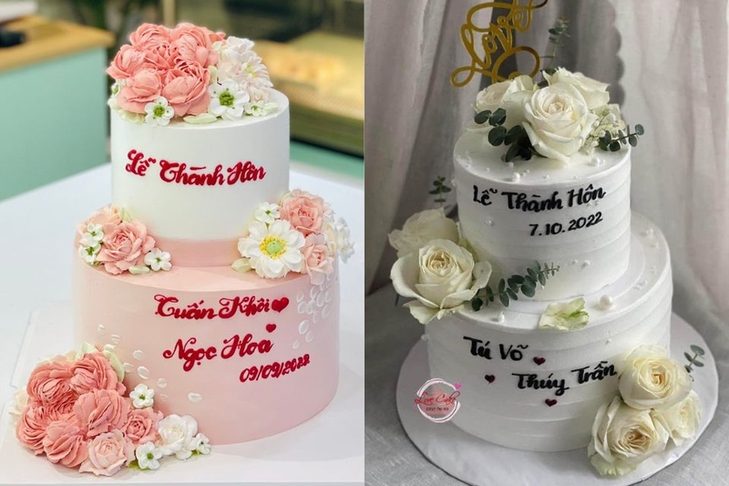 Mẫu bánh kem cưới 2 tầng