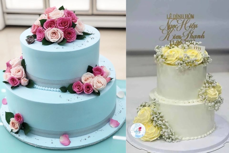 Mẫu bánh kem cưới 2 tầng