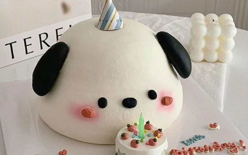 Bánh kem hình con chó 3D sống động 5