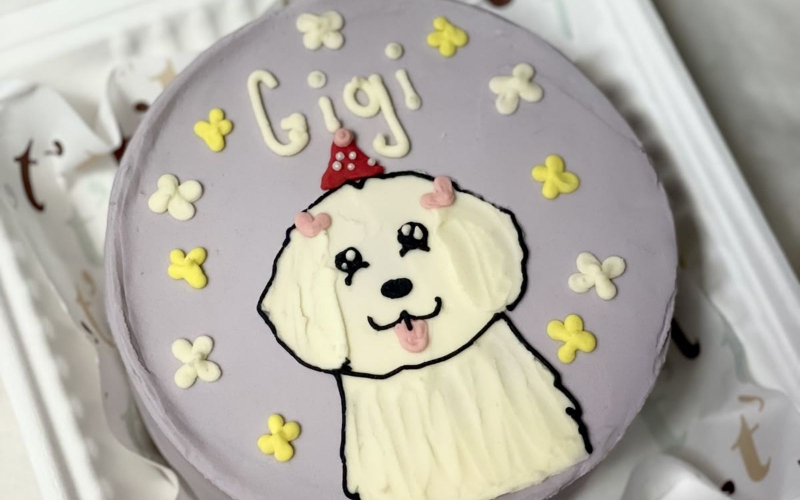 Bánh kem hình con chó đơn giản, tinh tế 3