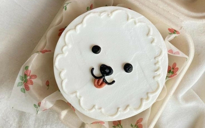 Bánh kem hình con chó đơn giản, tinh tế 5