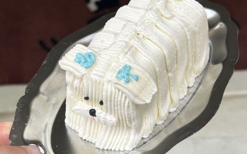 Bánh kem hình con chó 3D sống động 1