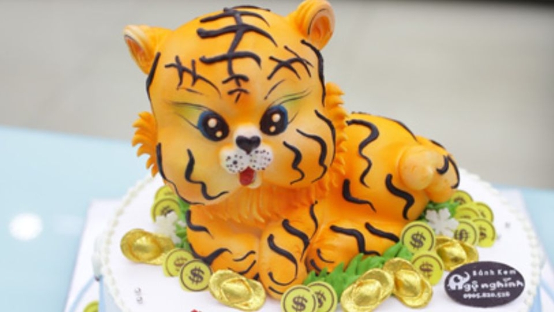 Bánh kem hình con hổ ngộ nghĩnh 4