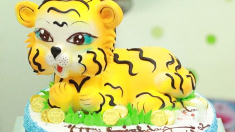 Bánh kem hình con hổ ngộ nghĩnh 5