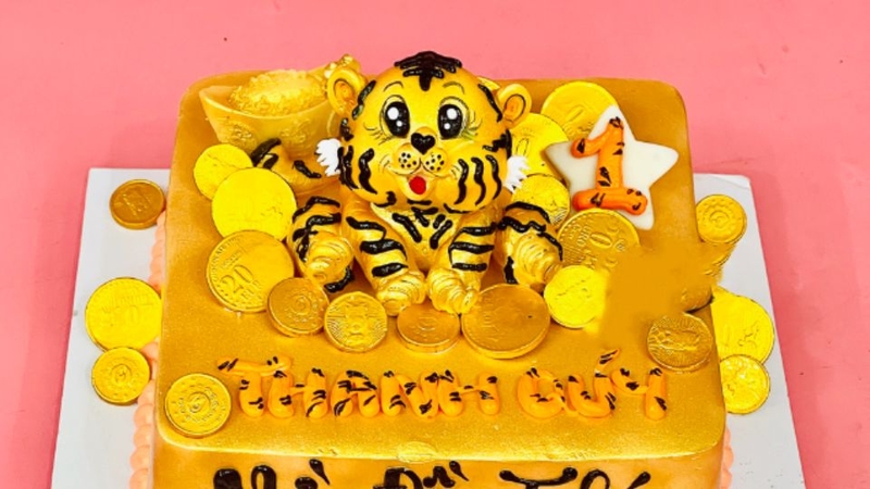 Bánh kem hình con hổ sáng tạo 3